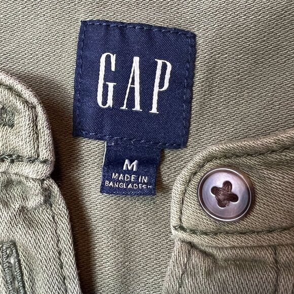 Gap Womens Green Short-Sleeve Tunic Dress M Lyocell/Cotton Blend - Picture 2 of 11